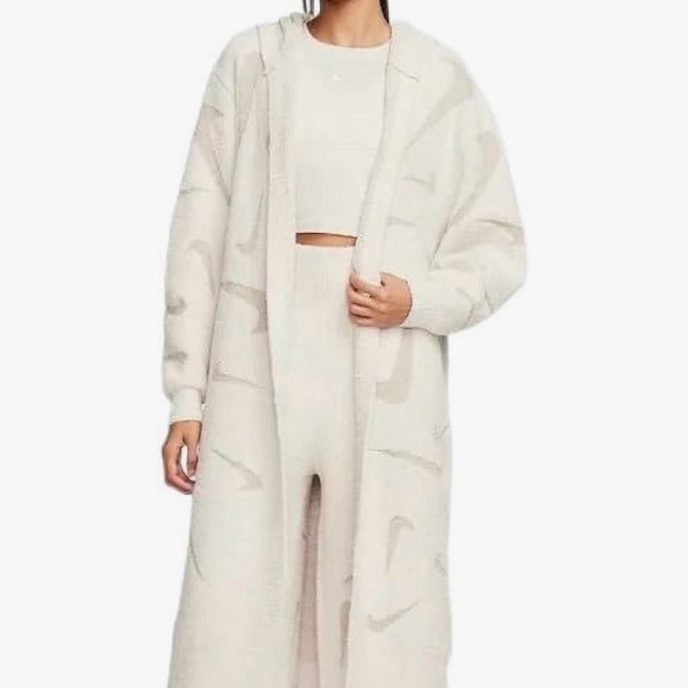 Nike Women’s Boucle Knit Cardigan - Ivory, Small